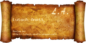 Lutsch Anett névjegykártya